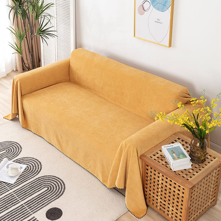 Water-repellent sofa cover in corduroy design