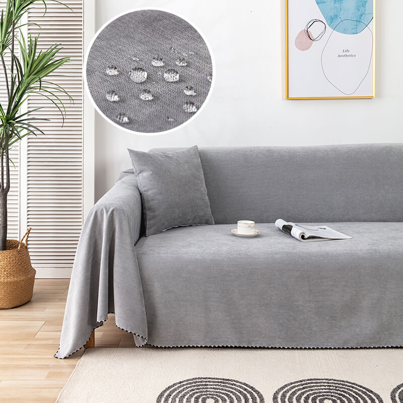 Water-repellent sofa cover in corduroy design