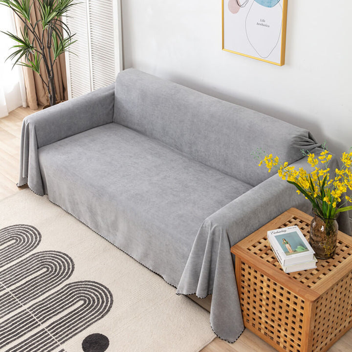 Water-repellent sofa cover in corduroy design