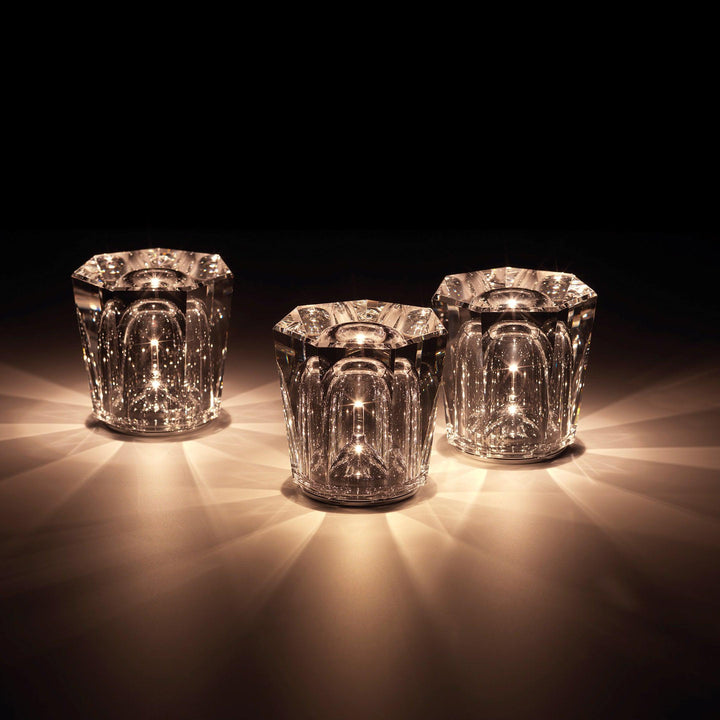 Crystal diamond table lamp with integrated battery