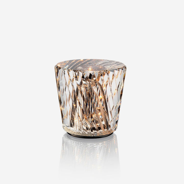 Crystal diamond table lamp with integrated battery