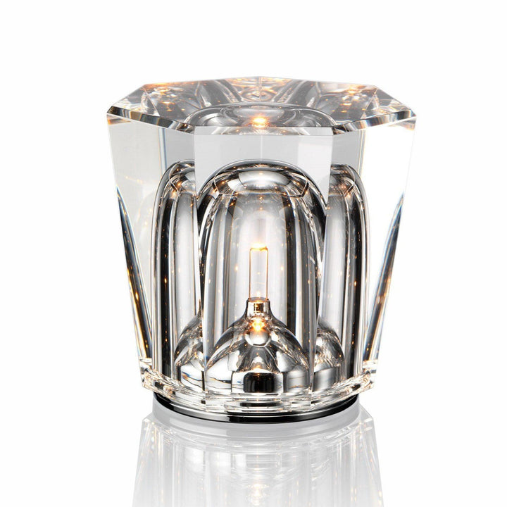 Crystal diamond table lamp with integrated battery