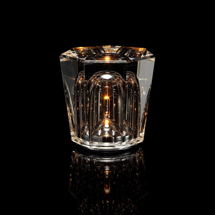 Crystal diamond table lamp with integrated battery
