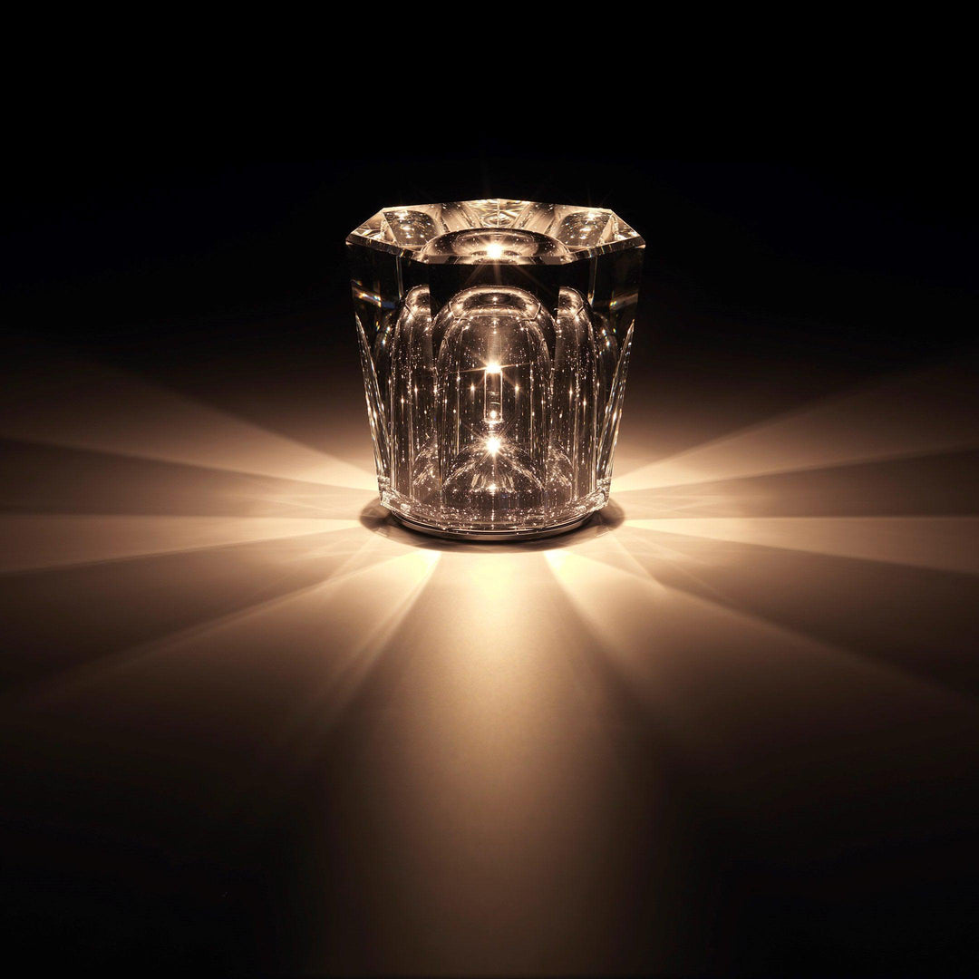 Crystal diamond table lamp with integrated battery