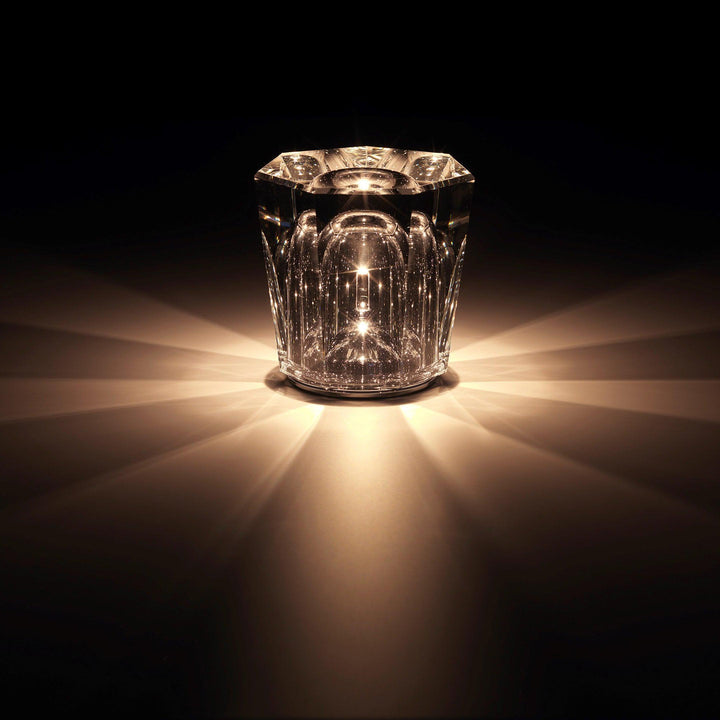 Crystal diamond table lamp with integrated battery
