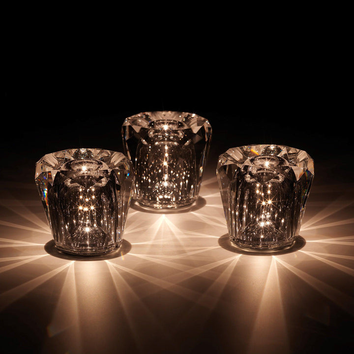 Crystal diamond table lamp with integrated battery