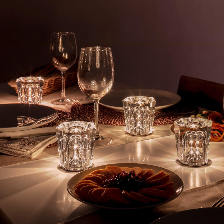 Crystal diamond table lamp with integrated battery