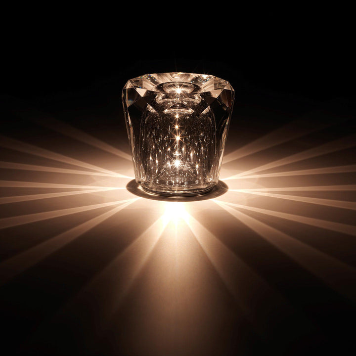 Crystal diamond table lamp with integrated battery