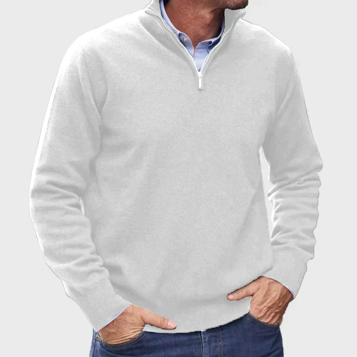 Men's Cashmere Pullover with Zipper in Italian Design