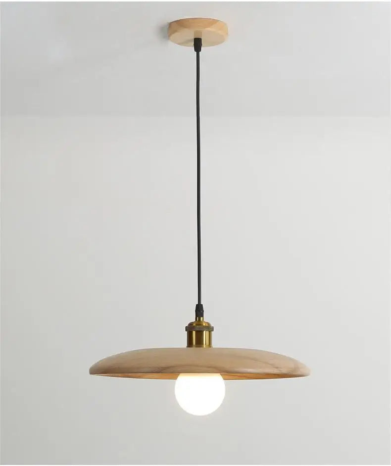 Artistic wooden pendant light with warm LED light – oak look &amp; modern design