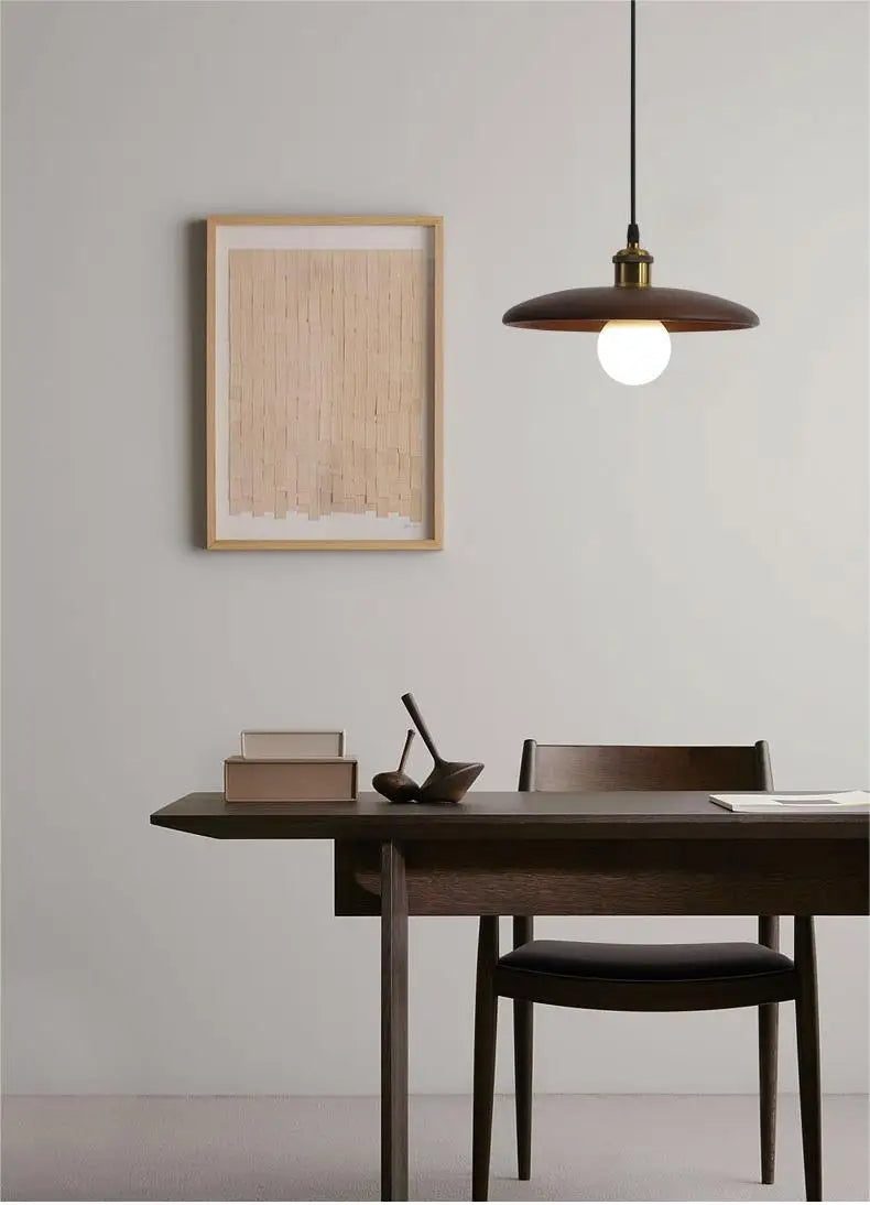 Artistic wooden pendant light with warm LED light – oak look &amp; modern design