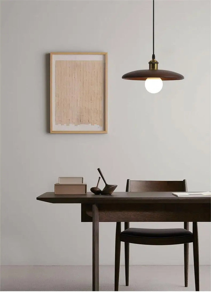 Artistic wooden pendant light with warm LED light – oak look &amp; modern design