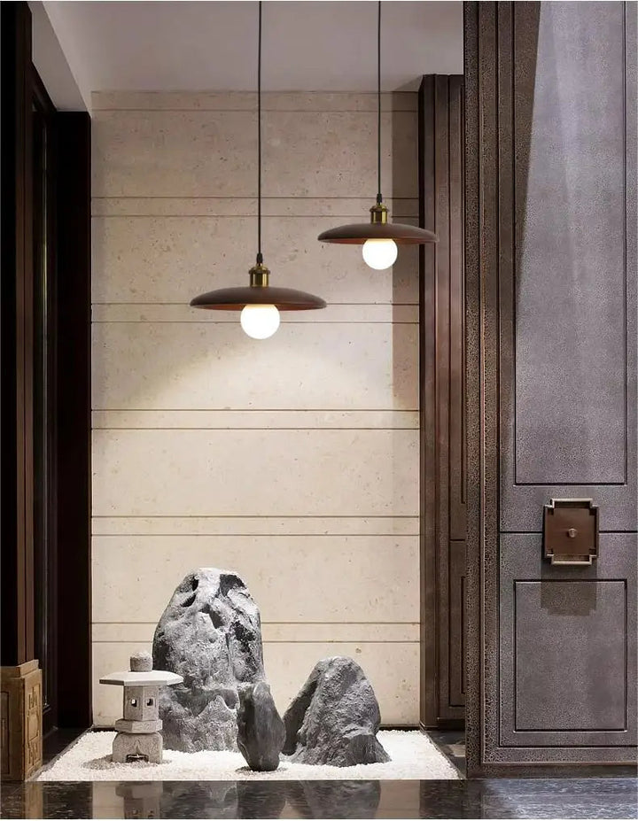 Artistic wooden pendant light with warm LED light – oak look &amp; modern design