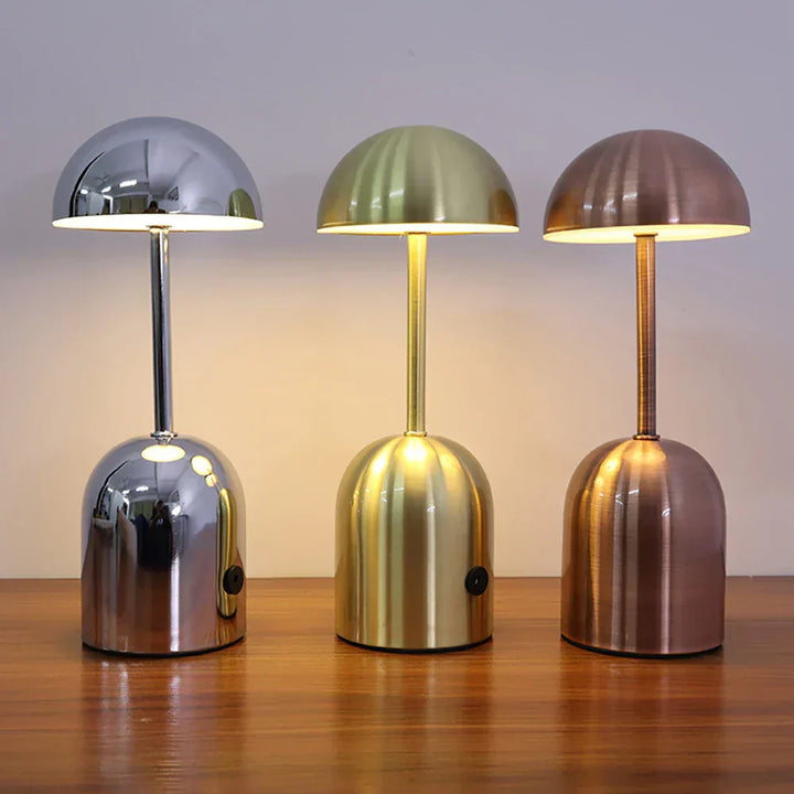 LED table lamp made of metal with touch dimmer