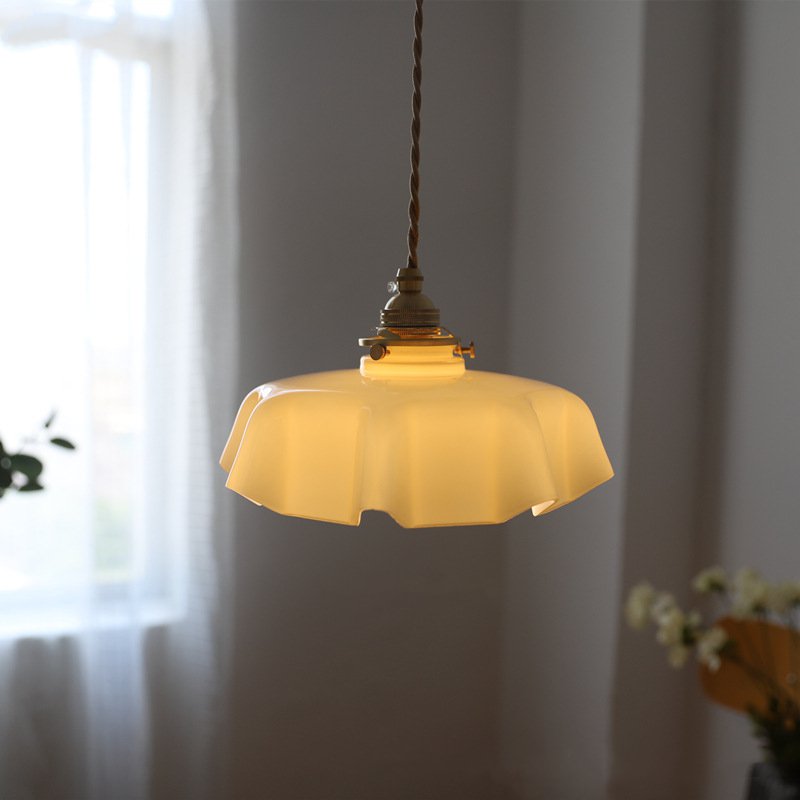 Draped Flower glass ceiling and pendant light in retro style