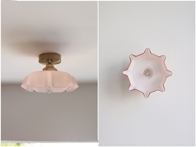 Draped Flower glass ceiling and pendant light in retro style