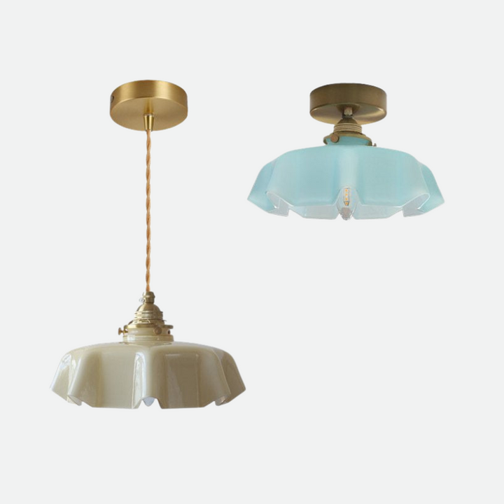 Draped Flower glass ceiling and pendant light in retro style