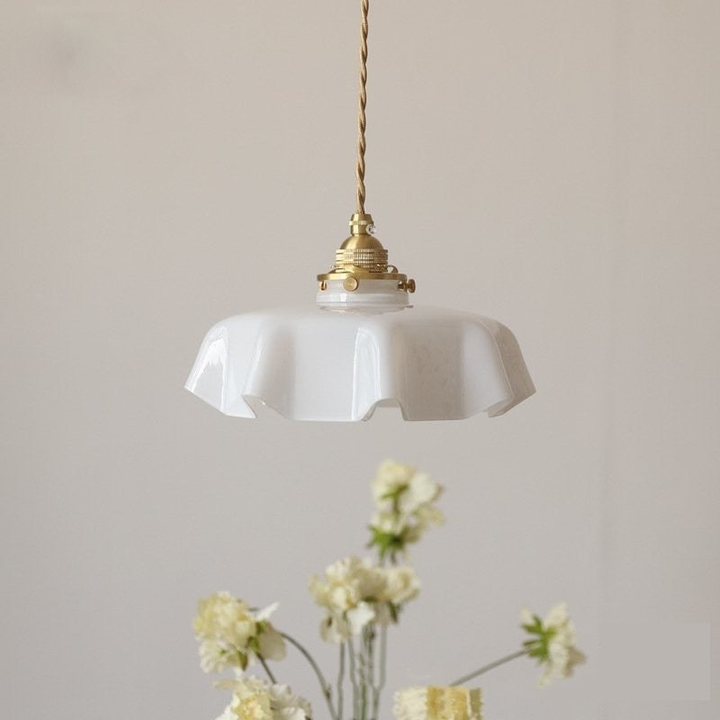 Draped Flower glass ceiling and pendant light in retro style