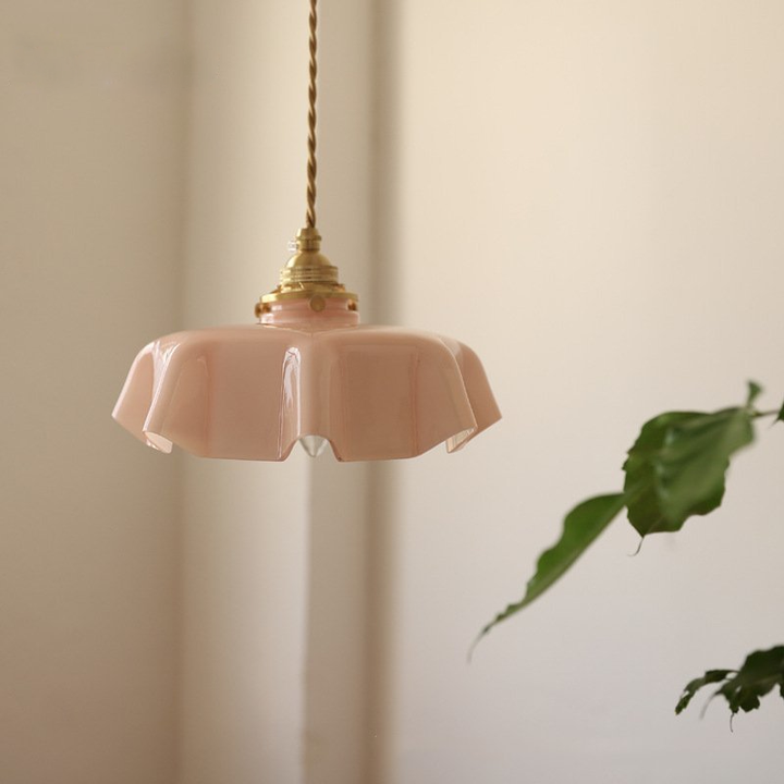 Draped Flower glass ceiling and pendant light in retro style