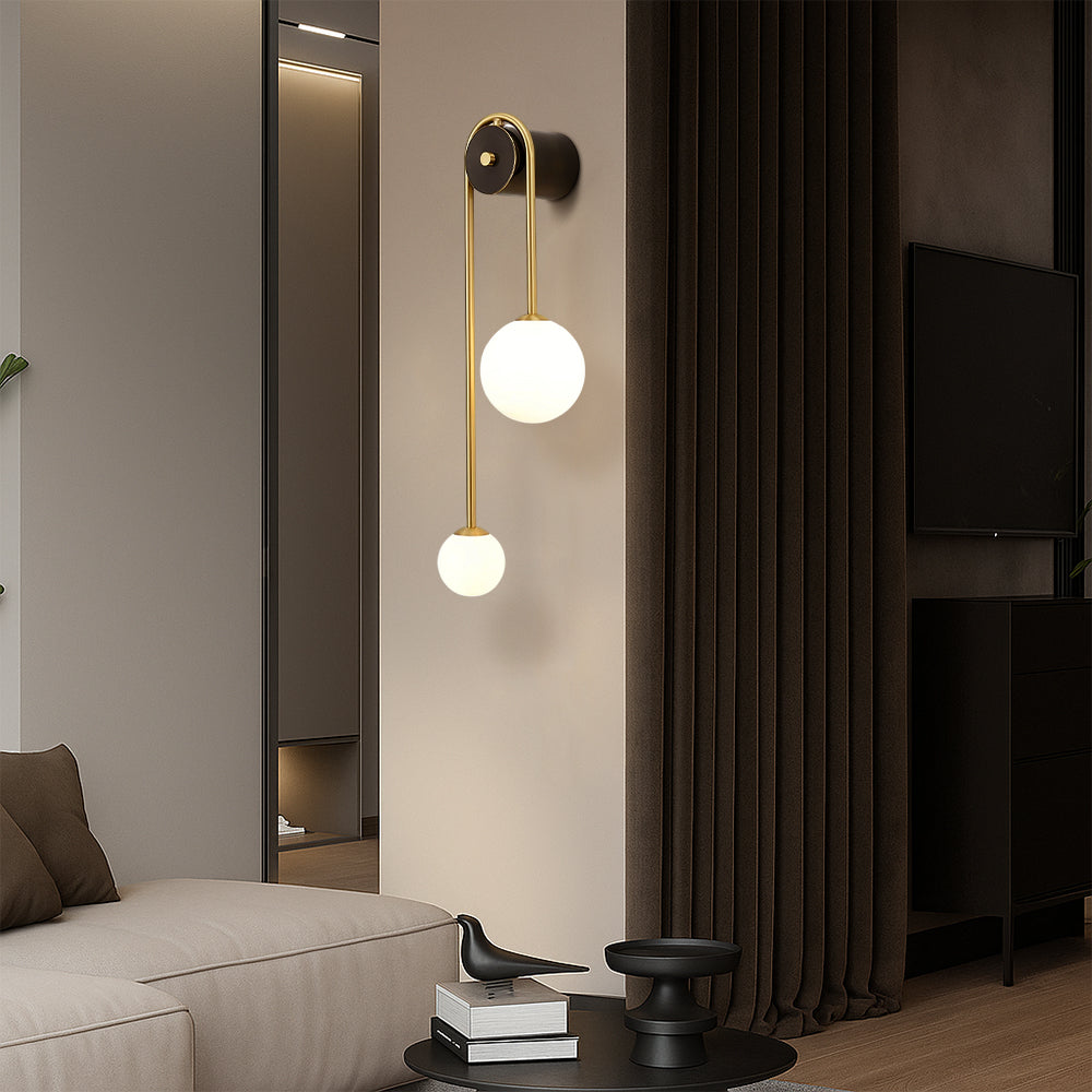 Modern and sustainable LED arc wall light with indirect light