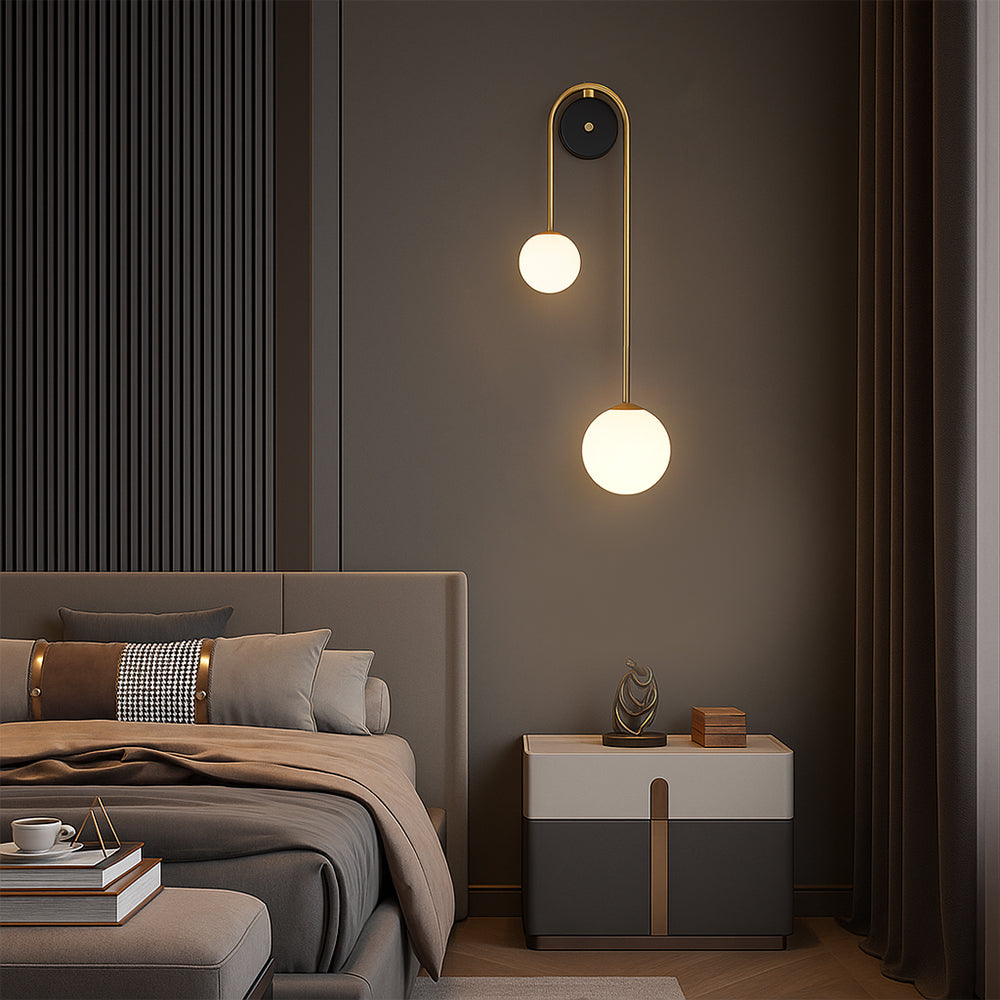 Modern and sustainable LED arc wall light with indirect light