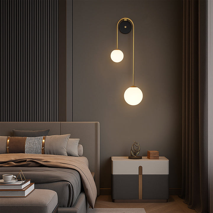 Modern and sustainable LED arc wall light with indirect light