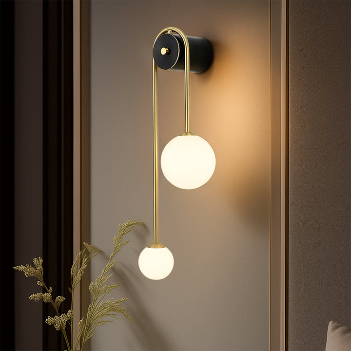 Modern and sustainable LED arc wall light with indirect light