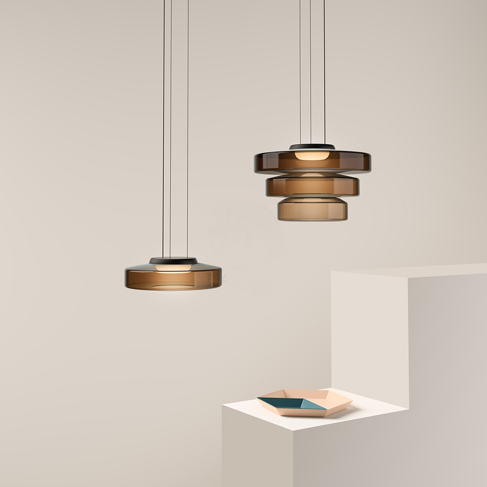 Glass pendant light in Bauhaus style – dimmable, modern &amp; colorful