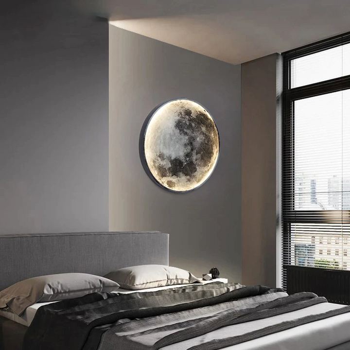 Dimmable and color-changing LED moon wall light with remote control and app control