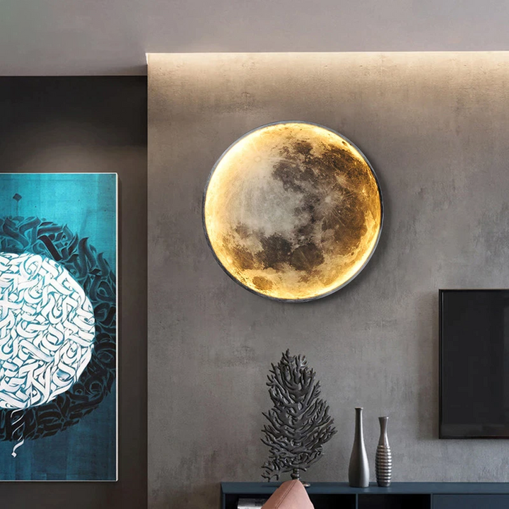 Dimmable and color-changing LED moon wall light with remote control and app control