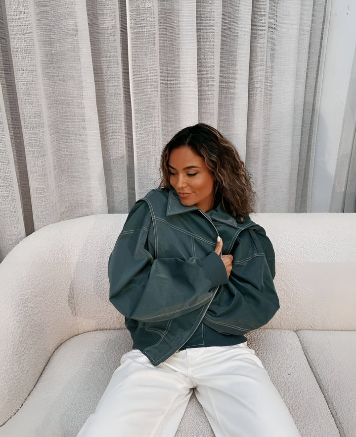 Women's Oversized Bomber Jacket with Modern Cut