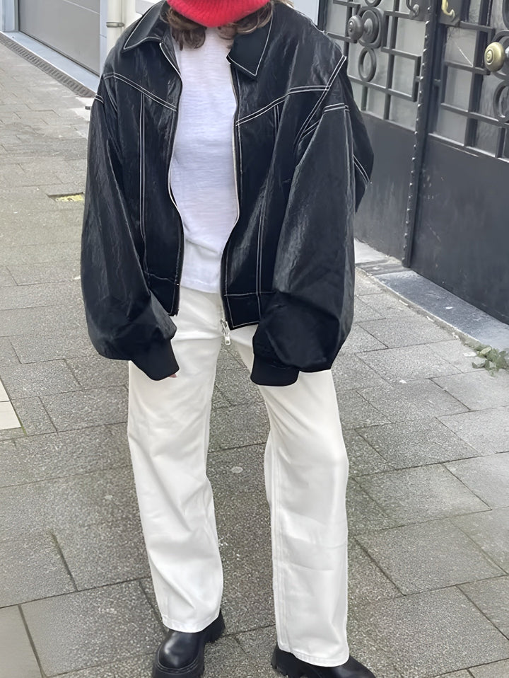 Women's Oversized Bomber Jacket with Modern Cut