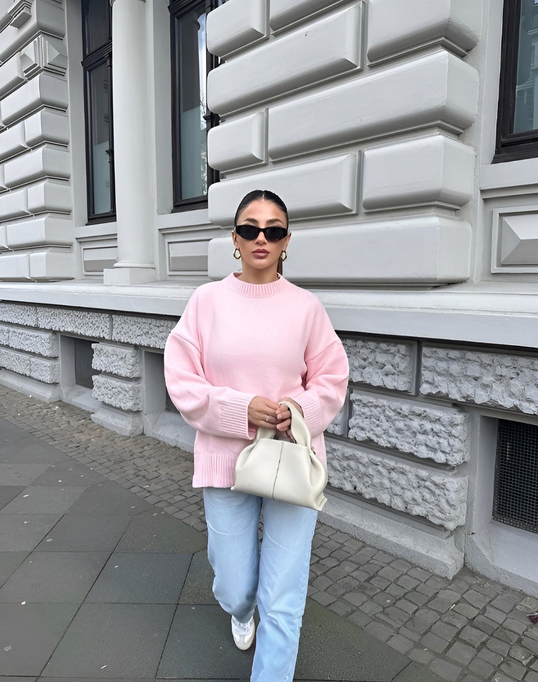 Women's Oversized Sweater in Pink with Soft Texture