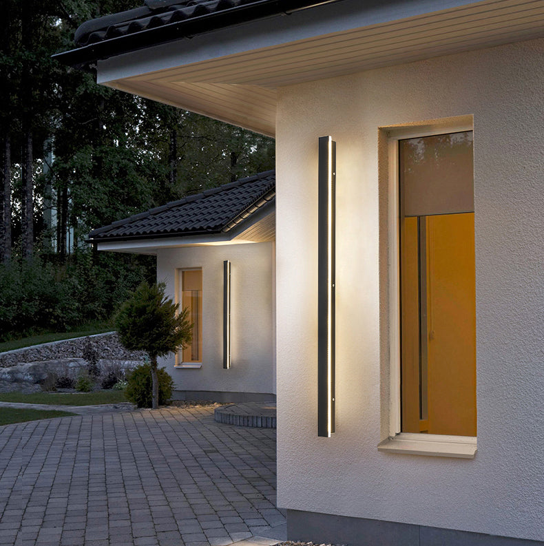 LED outdoor wall light with a modern matte black finish