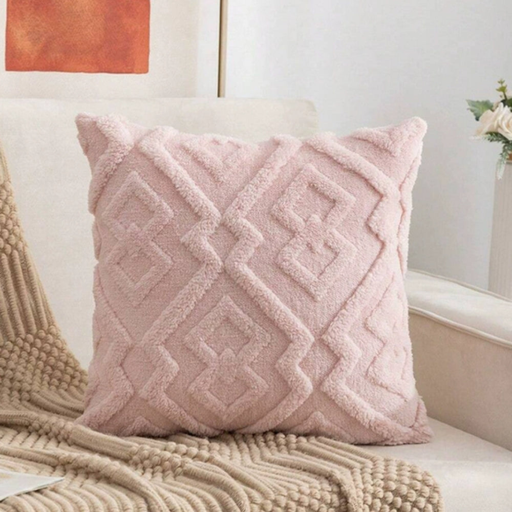 Pillow cover with diamond pattern – Decorative cover with plush look