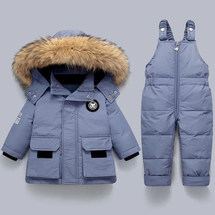 Children's winter set with hood and warm lining