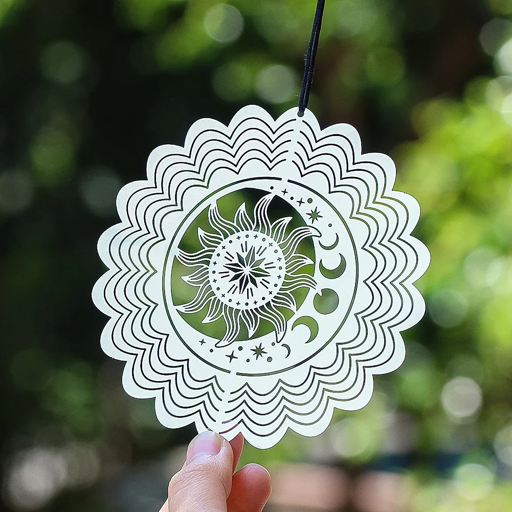 Edelstahl-Windspinner mit 3D-Spiegelreflexion als Vogelabwehr für den Garten