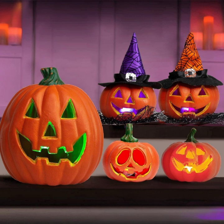Glowing Halloween Pumpkin Set