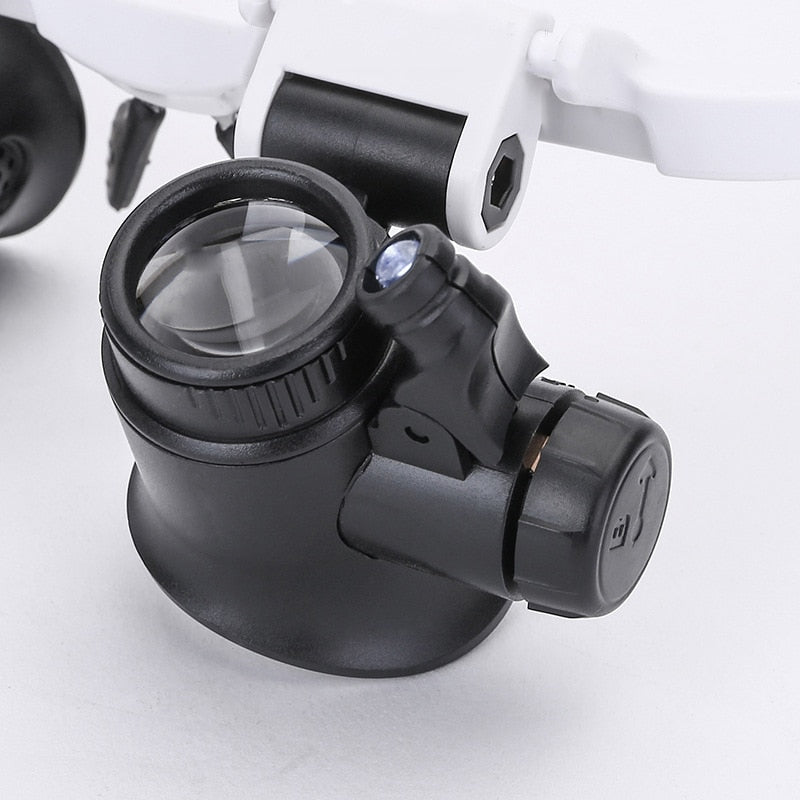 Adjustable LED magnifying glasses with 3x magnification – precision glasses for crafts &amp; hobbies