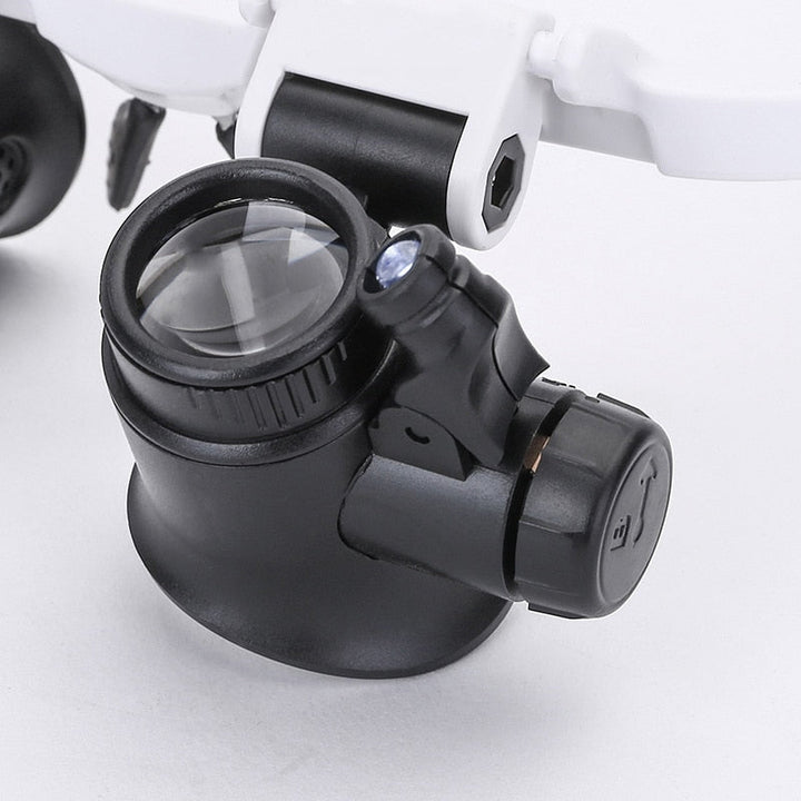 Adjustable LED magnifying glasses with 3x magnification – precision glasses for crafts &amp; hobbies