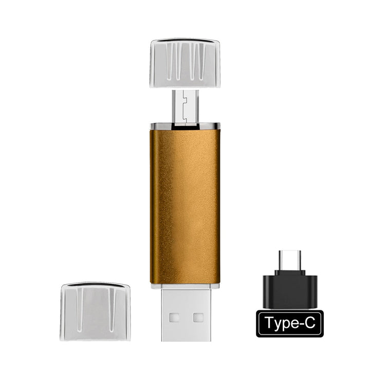 Versatile USB flash drive with USB-C &amp; USB-A for smartphone, laptop &amp; tablet