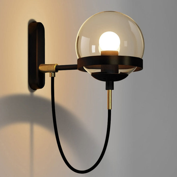 Glass ball wall lamp in postmodern style