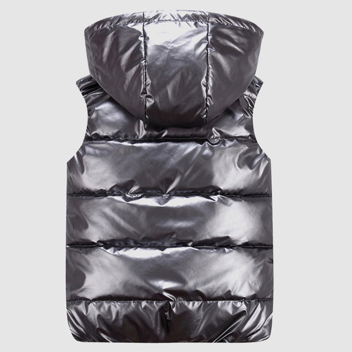Men's Down Vest with Hood and Modern Design