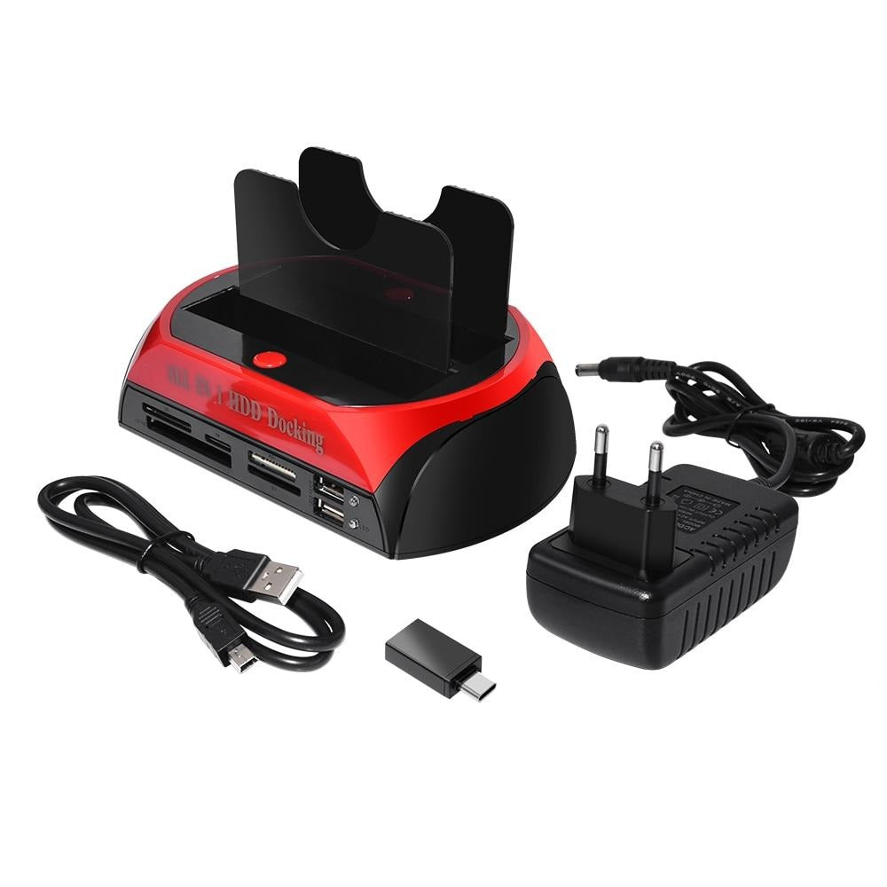 USB hard drive docking station with card reader &amp; plug-and-play function