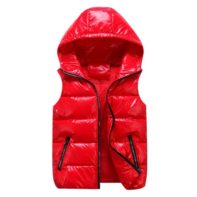 Men's Down Vest with Hood and Modern Design