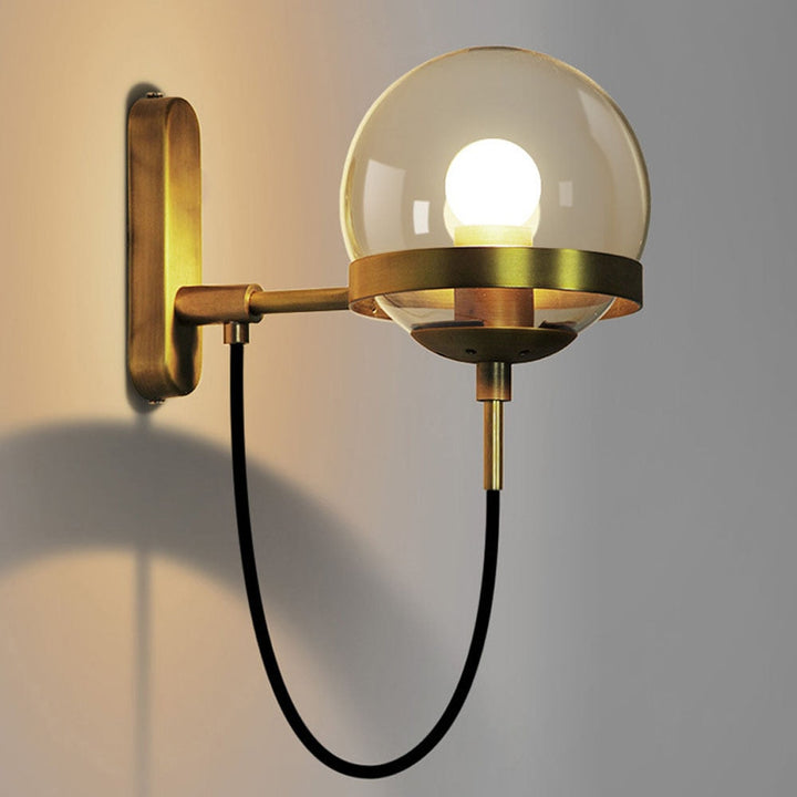 Glass ball wall lamp in postmodern style