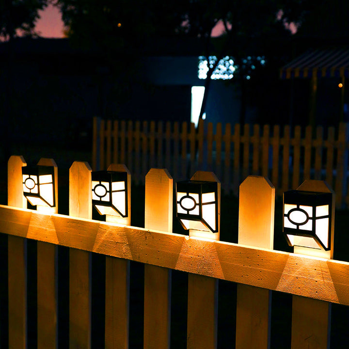 Minimalist, stylish solar wall light in Japanese design for garden and terrace