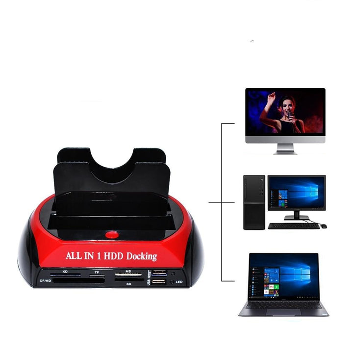 USB hard drive docking station with card reader &amp; plug-and-play function