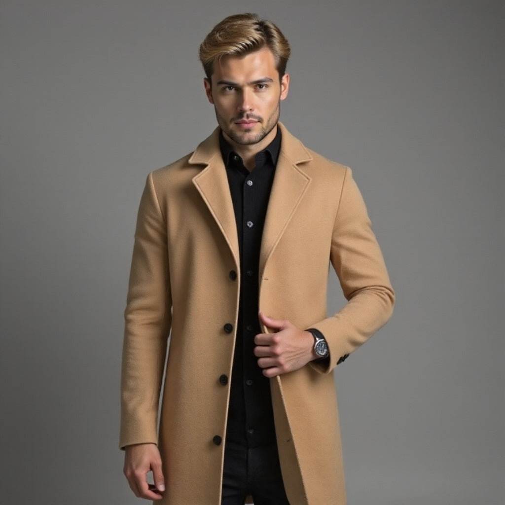 Men's Slim Fit Trench Coat for Winter