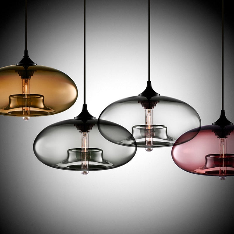 Glass pendant light – modern, colorful &amp; in Art Deco style